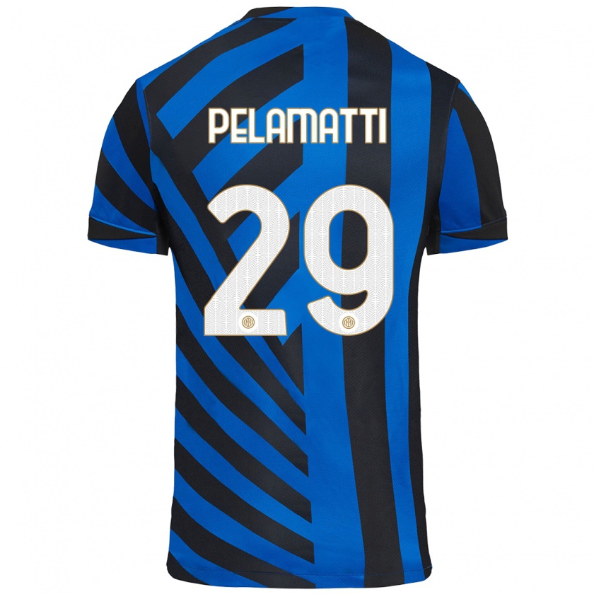 Kandiny Kinder Andrea Pelamatti #29 Blau Schwarz Heimtrikot Trikot 2024/25 T-Shirt