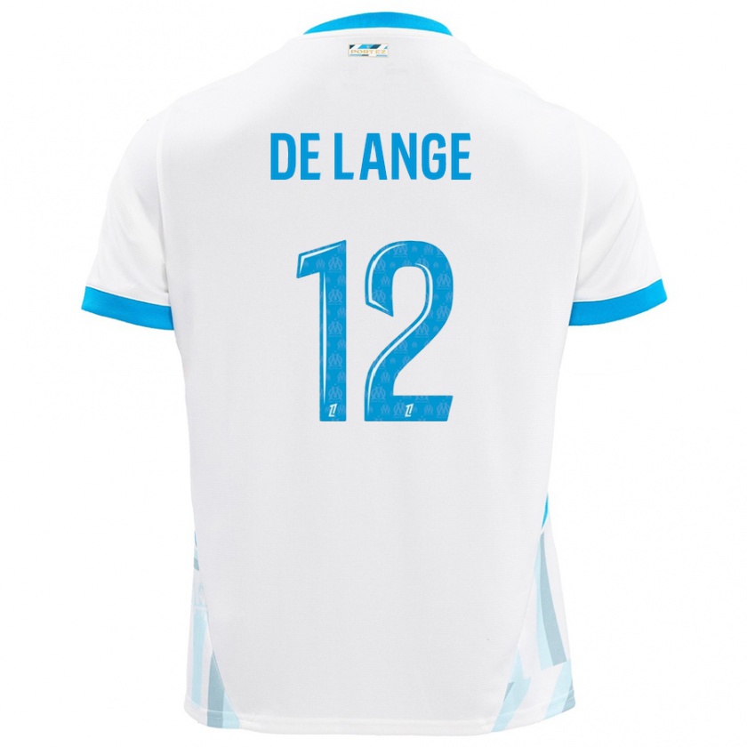 Kandiny Kinder Jeffrey De Lange #12 Weiß Himmelblau Heimtrikot Trikot 2024/25 T-Shirt