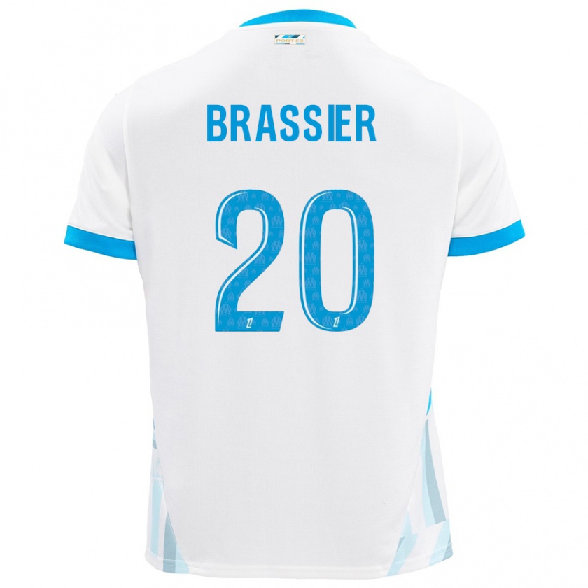 Kandiny Kinder Lilian Brassier #20 Weiß Himmelblau Heimtrikot Trikot 2024/25 T-Shirt