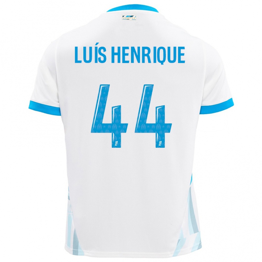 Kandiny Kinder Luis Henrique #44 Weiß Himmelblau Heimtrikot Trikot 2024/25 T-Shirt