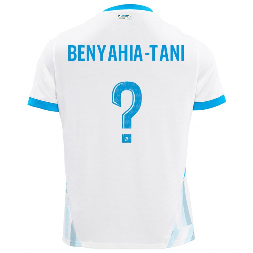 Kandiny Kinder Aylan Benyahia-Tani #0 Weiß Himmelblau Heimtrikot Trikot 2024/25 T-Shirt