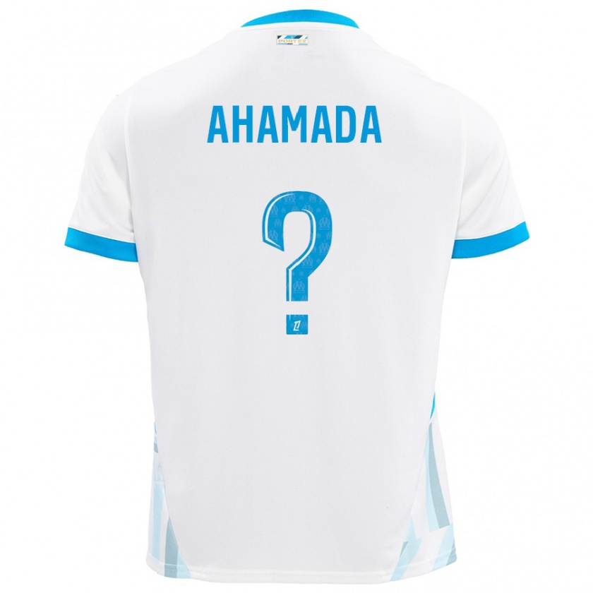 Kandiny Kinder Soiyir Ahamada #0 Weiß Himmelblau Heimtrikot Trikot 2024/25 T-Shirt