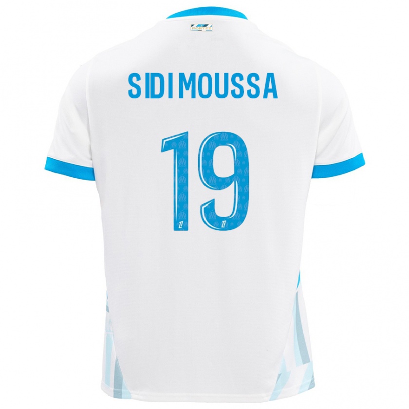 Kandiny Kinder Salima Sidi Moussa #19 Weiß Himmelblau Heimtrikot Trikot 2024/25 T-Shirt