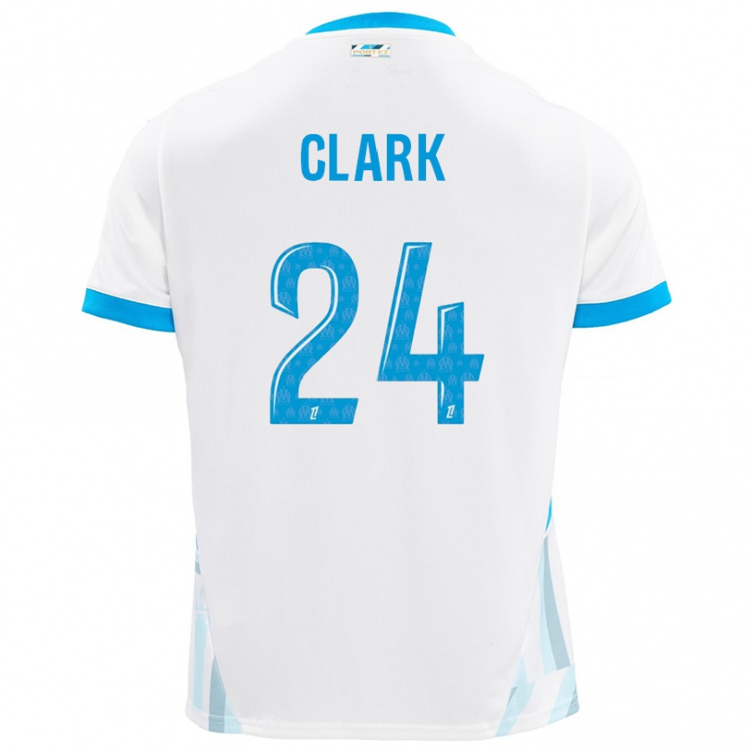 Kandiny Kinder Ashley Clark #24 Weiß Himmelblau Heimtrikot Trikot 2024/25 T-Shirt