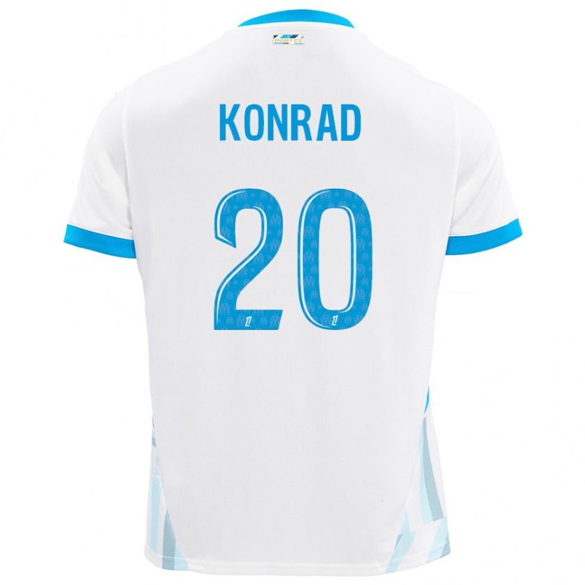 Kandiny Kinder Konrad De La Fuente #20 Weiß Himmelblau Heimtrikot Trikot 2024/25 T-Shirt