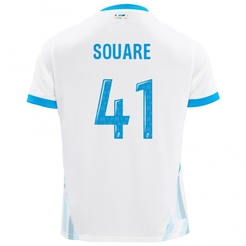 Kandiny Kinder Cheick Souare #41 Weiß Himmelblau Heimtrikot Trikot 2024/25 T-Shirt