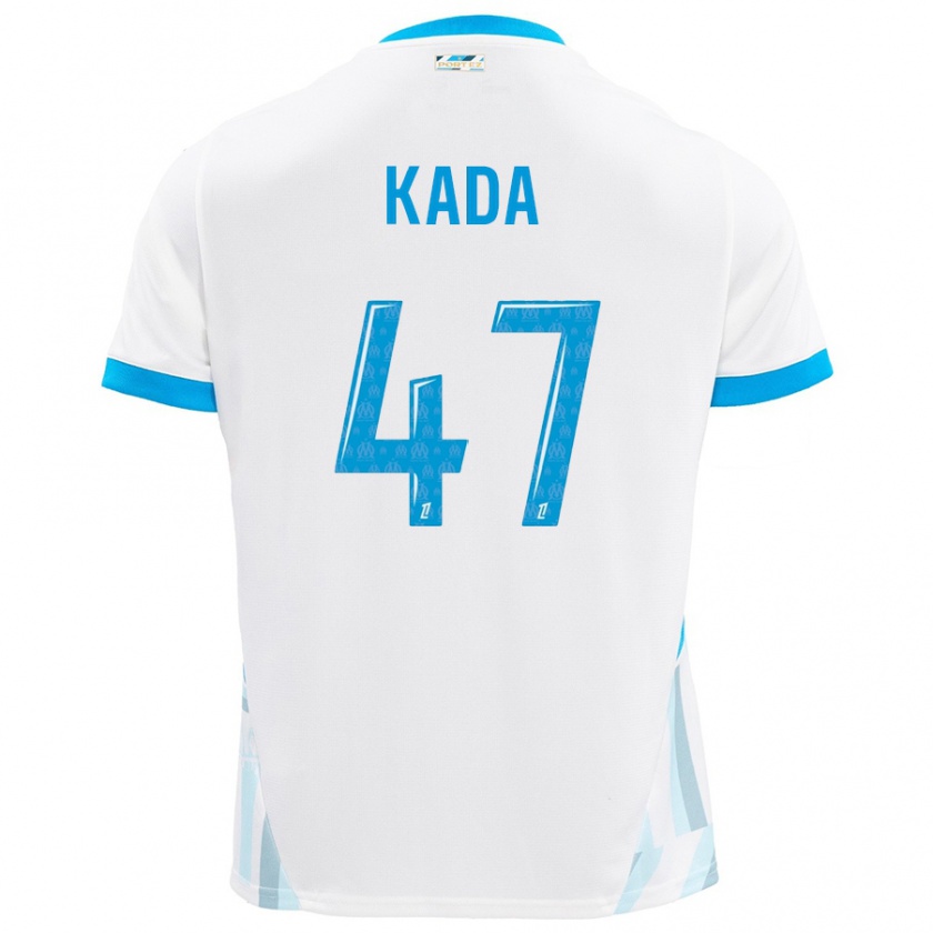 Kandiny Kinder Joakim Kada #47 Weiß Himmelblau Heimtrikot Trikot 2024/25 T-Shirt