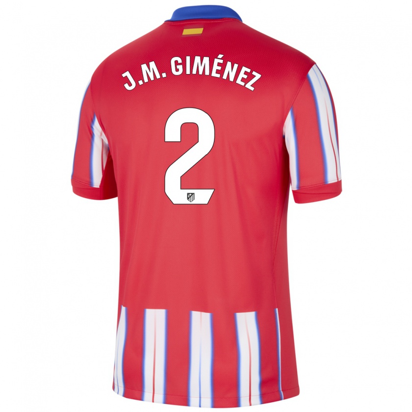 Kandiny Kinder José María Giménez #2 Rot Weiß Blau Heimtrikot Trikot 2024/25 T-Shirt