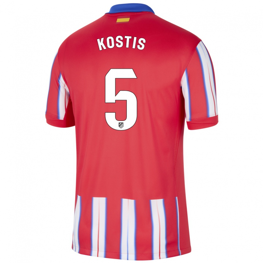 Kandiny Kinder Ilias Kostis #5 Rot Weiß Blau Heimtrikot Trikot 2024/25 T-Shirt