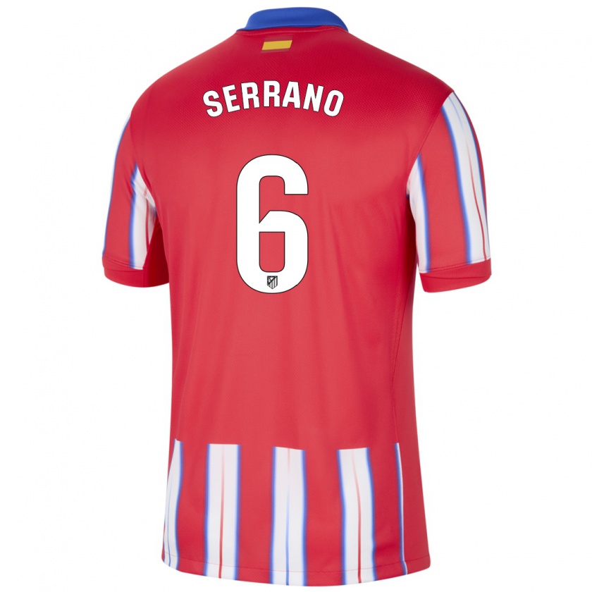 Kandiny Kinder Javi Serrano #6 Rot Weiß Blau Heimtrikot Trikot 2024/25 T-Shirt