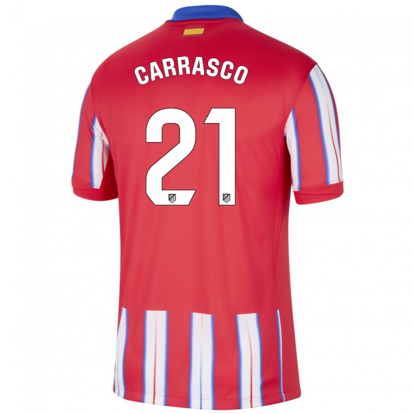 Kandiny Kinder Yannick Carrasco #21 Rot Weiß Blau Heimtrikot Trikot 2024/25 T-Shirt