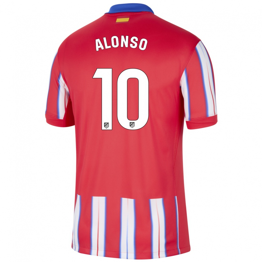 Kandiny Kinder Javi Alonso #10 Rot Weiß Blau Heimtrikot Trikot 2024/25 T-Shirt