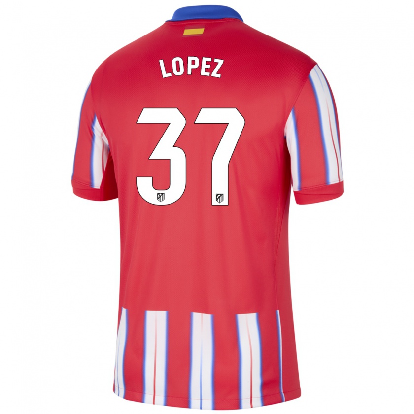 Kandiny Kinder Alex Lopez #37 Rot Weiß Blau Heimtrikot Trikot 2024/25 T-Shirt