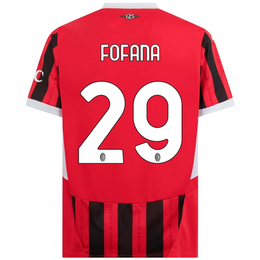 Kandiny Kinder Youssouf Fofana #29 Rot Schwarz Heimtrikot Trikot 2024/25 T-Shirt