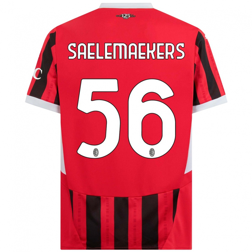 Kandiny Kinder Alexis Saelemaekers #56 Rot Schwarz Heimtrikot Trikot 2024/25 T-Shirt