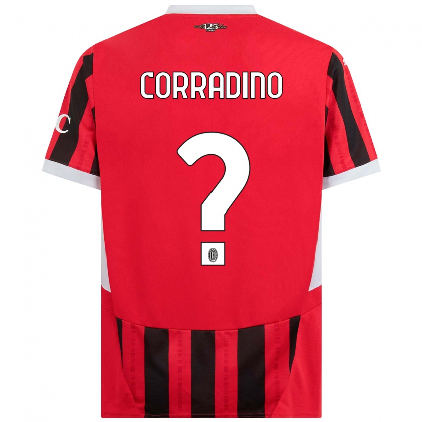 Kandiny Kinder Riccardo Corradino #0 Rot Schwarz Heimtrikot Trikot 2024/25 T-Shirt