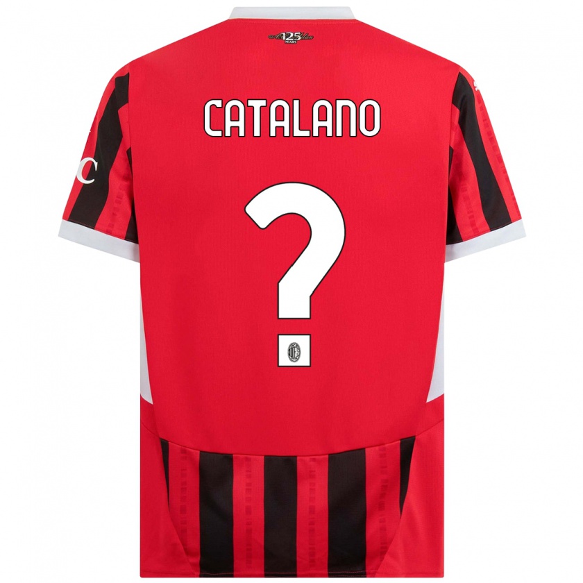 Kandiny Kinder Alessio Catalano #0 Rot Schwarz Heimtrikot Trikot 2024/25 T-Shirt