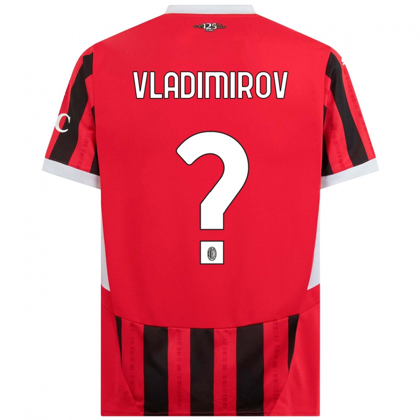 Kandiny Kinder Valeri Vladimirov #0 Rot Schwarz Heimtrikot Trikot 2024/25 T-Shirt