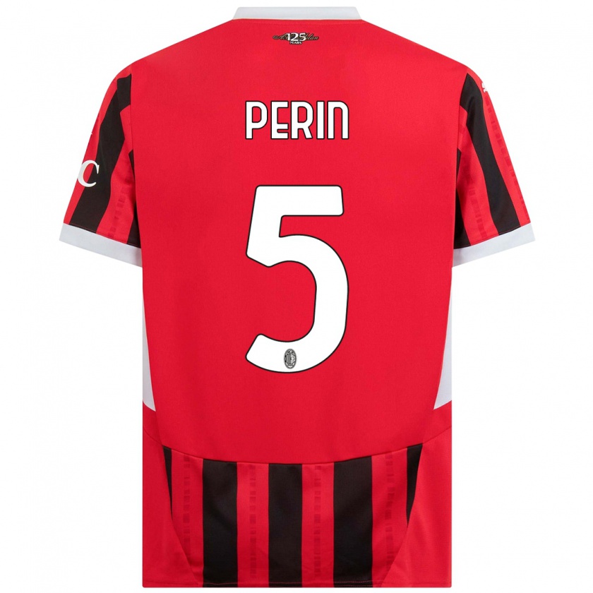 Kandiny Kinder Ernesto Perin #5 Rot Schwarz Heimtrikot Trikot 2024/25 T-Shirt