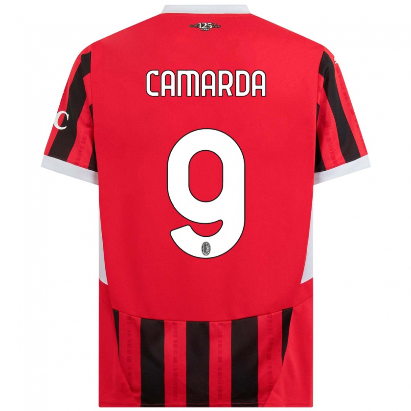 Kandiny Kinder Francesco Camarda #9 Rot Schwarz Heimtrikot Trikot 2024/25 T-Shirt