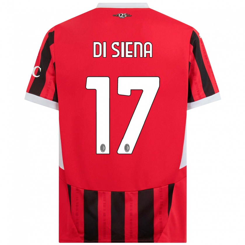 Kandiny Kinder Andrea Di Siena #17 Rot Schwarz Heimtrikot Trikot 2024/25 T-Shirt