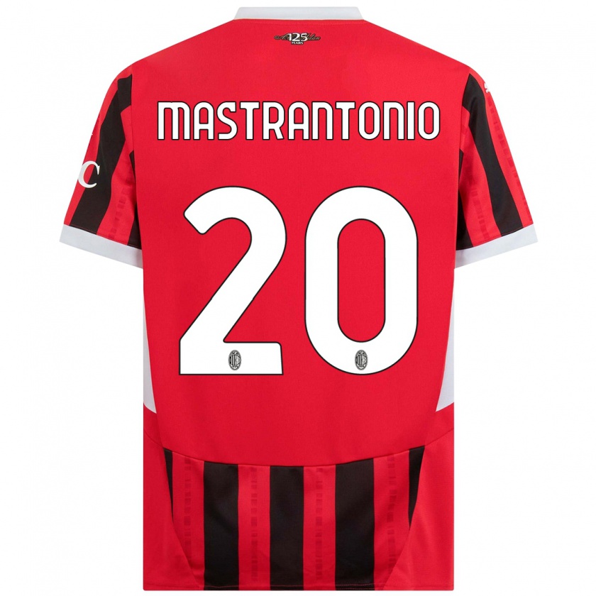 Kandiny Kinder Davide Mastrantonio #20 Rot Schwarz Heimtrikot Trikot 2024/25 T-Shirt