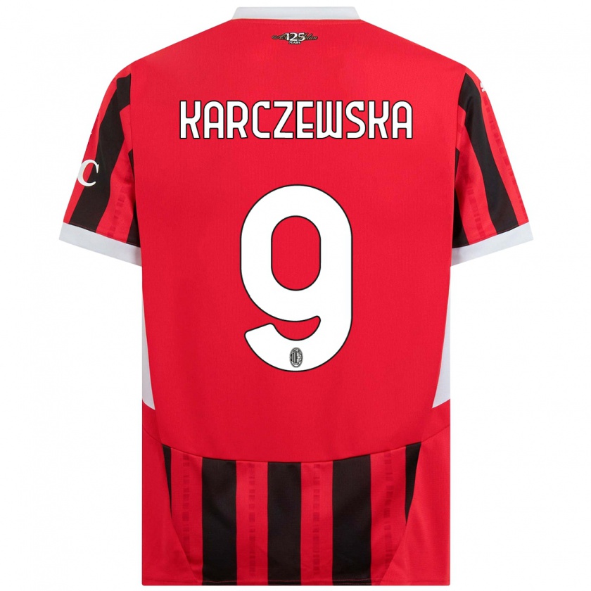 Kandiny Kinder Nikola Karczewska #9 Rot Schwarz Heimtrikot Trikot 2024/25 T-Shirt