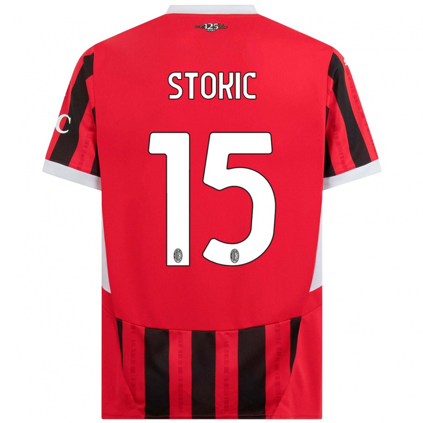 Kandiny Kinder Sara Stokić #15 Rot Schwarz Heimtrikot Trikot 2024/25 T-Shirt