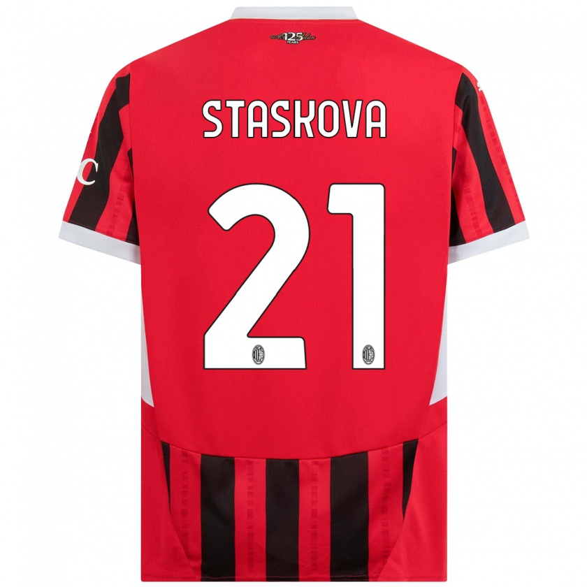 Kandiny Kinder Andrea Stašková #21 Rot Schwarz Heimtrikot Trikot 2024/25 T-Shirt