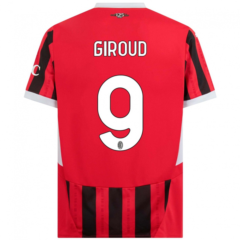 Kandiny Kinder Olivier Giroud #9 Rot Schwarz Heimtrikot Trikot 2024/25 T-Shirt