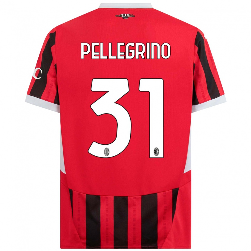 Kandiny Kinder Marco Pellegrino #31 Rot Schwarz Heimtrikot Trikot 2024/25 T-Shirt