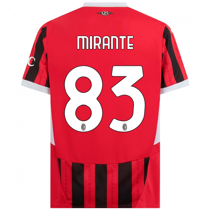 Kandiny Kinder Antonio Mirante #83 Rot Schwarz Heimtrikot Trikot 2024/25 T-Shirt