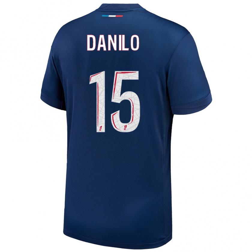 Kandiny Kinder Danilo Pereira #15 Marineblau Weiß Heimtrikot Trikot 2024/25 T-Shirt