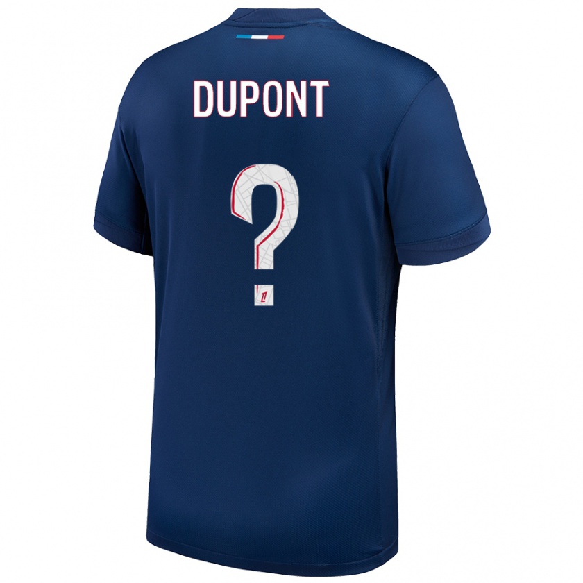 Kandiny Kinder Raphaël Dupont #0 Marineblau Weiß Heimtrikot Trikot 2024/25 T-Shirt