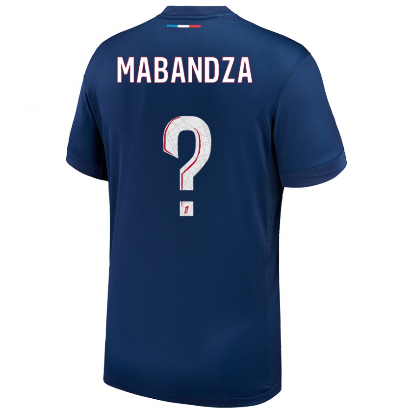 Kandiny Kinder Emeryc Mabandza Batantou #0 Marineblau Weiß Heimtrikot Trikot 2024/25 T-Shirt