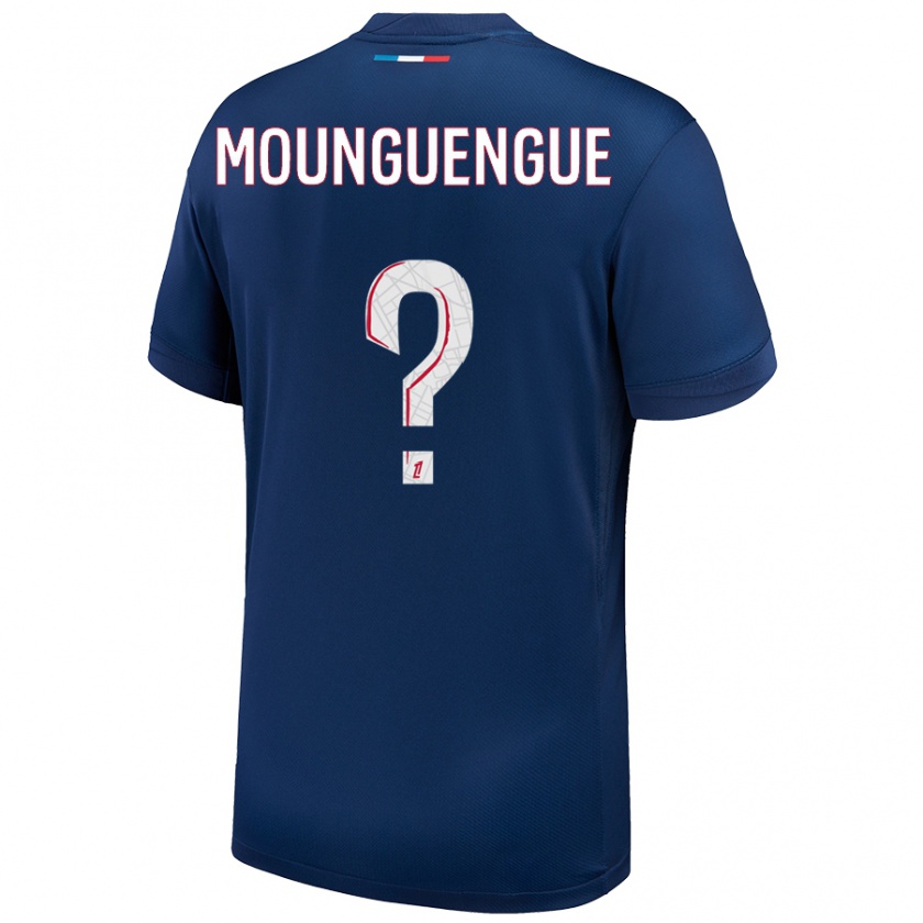 Kandiny Kinder Pierre Mounguengue #0 Marineblau Weiß Heimtrikot Trikot 2024/25 T-Shirt