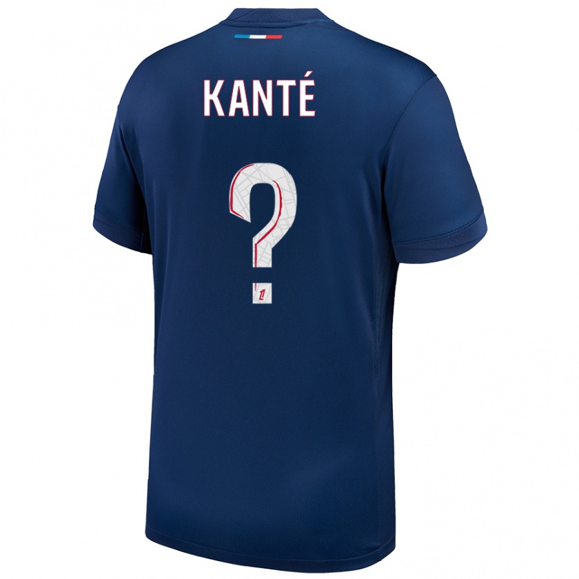 Kandiny Kinder Nahil Kanté #0 Marineblau Weiß Heimtrikot Trikot 2024/25 T-Shirt