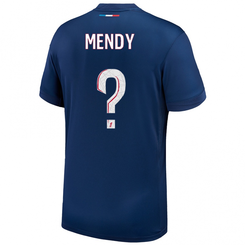 Kandiny Kinder Tony Mendy #0 Marineblau Weiß Heimtrikot Trikot 2024/25 T-Shirt