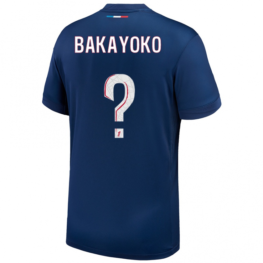 Kandiny Kinder Ibrahim Bakayoko #0 Marineblau Weiß Heimtrikot Trikot 2024/25 T-Shirt