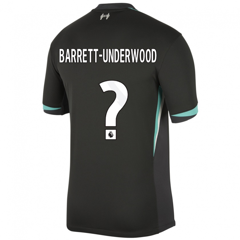 Kandiny Kinder Keehan Barrett-Underwood #0 Schwarz Anthrazitweiß Auswärtstrikot Trikot 2024/25 T-Shirt