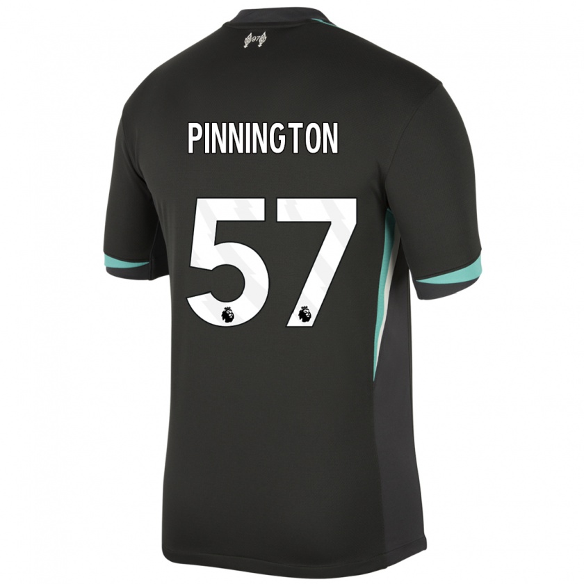 Kandiny Kinder Carter Pinnington #57 Schwarz Anthrazitweiß Auswärtstrikot Trikot 2024/25 T-Shirt