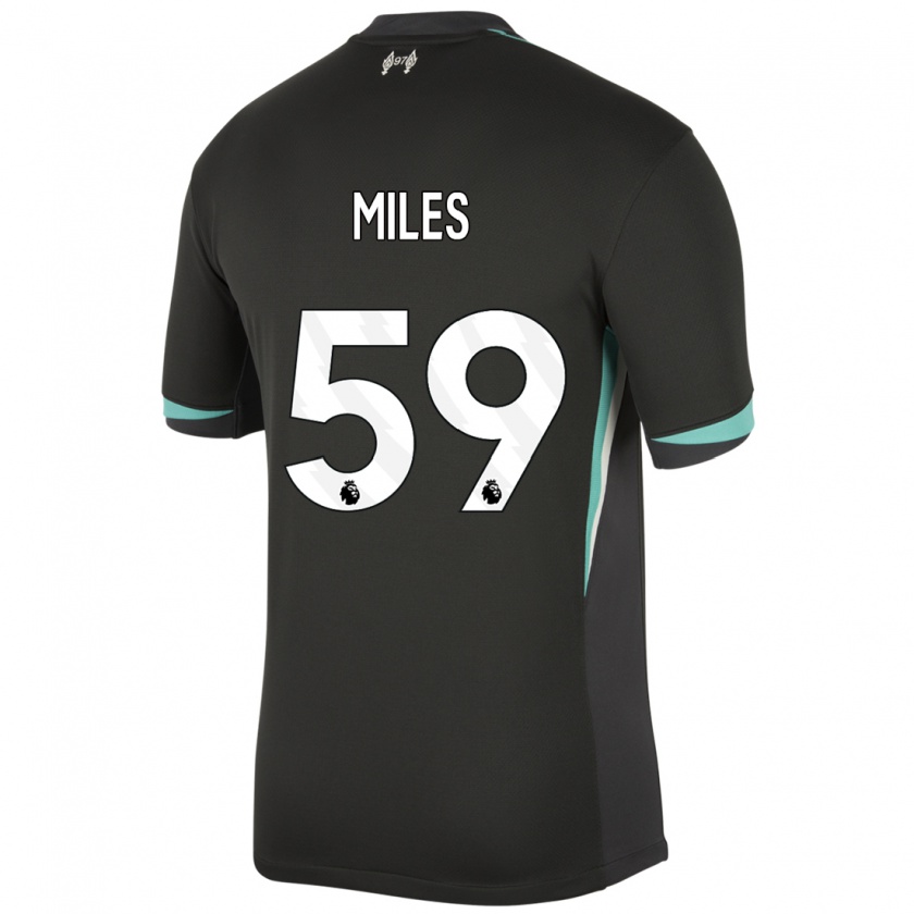 Kandiny Kinder Terence Miles #59 Schwarz Anthrazitweiß Auswärtstrikot Trikot 2024/25 T-Shirt