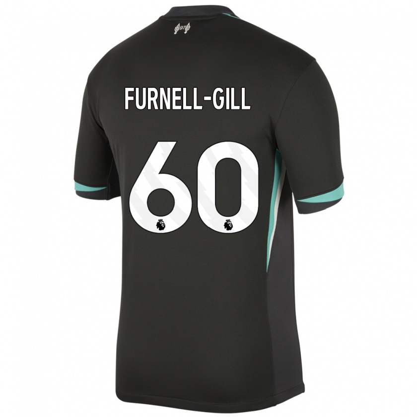 Kandiny Kinder Luca Furnell-Gill #60 Schwarz Anthrazitweiß Auswärtstrikot Trikot 2024/25 T-Shirt