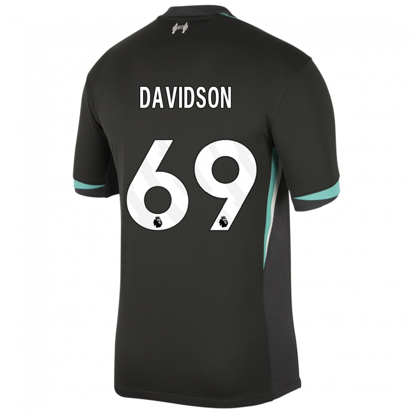 Kandiny Kinder Josh Davidson #69 Schwarz Anthrazitweiß Auswärtstrikot Trikot 2024/25 T-Shirt