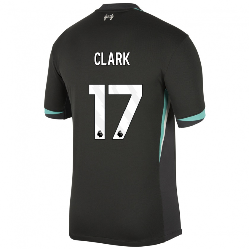 Kandiny Kinder Jenna Clark #17 Schwarz Anthrazitweiß Auswärtstrikot Trikot 2024/25 T-Shirt