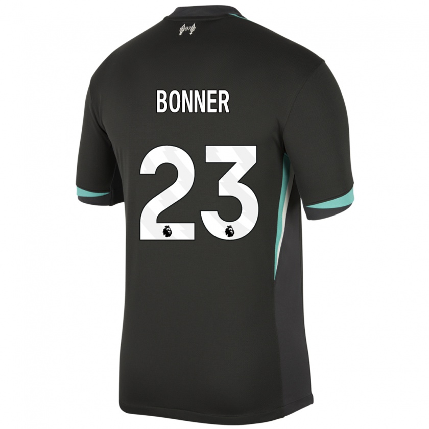 Kandiny Kinder Gemma Bonner #23 Schwarz Anthrazitweiß Auswärtstrikot Trikot 2024/25 T-Shirt