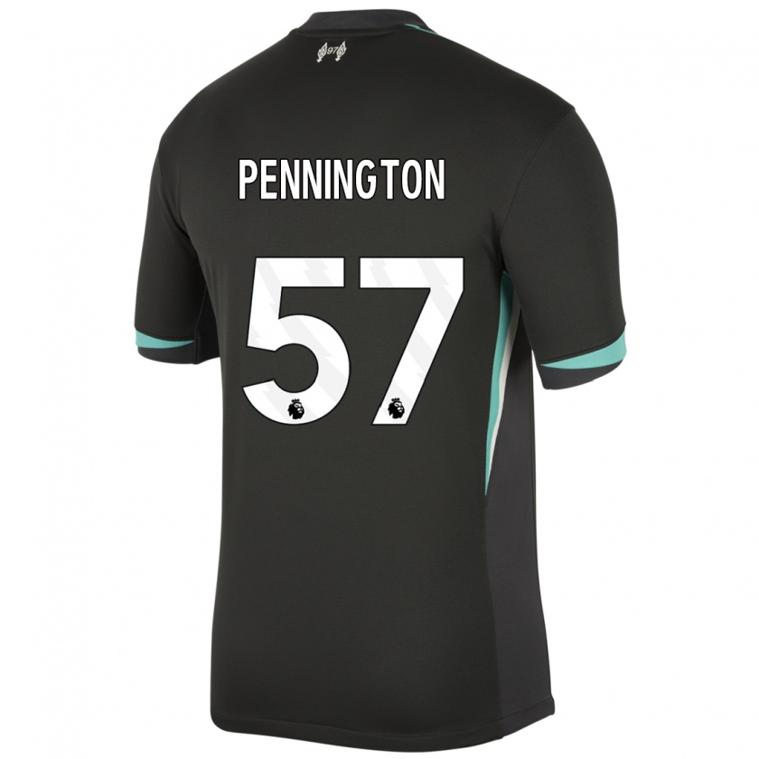 Kandiny Kinder Cody Pennington #57 Schwarz Anthrazitweiß Auswärtstrikot Trikot 2024/25 T-Shirt