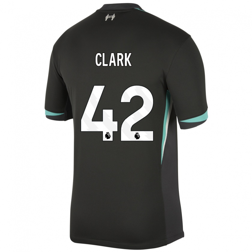 Kandiny Kinder Bobby Clark #42 Schwarz Anthrazitweiß Auswärtstrikot Trikot 2024/25 T-Shirt