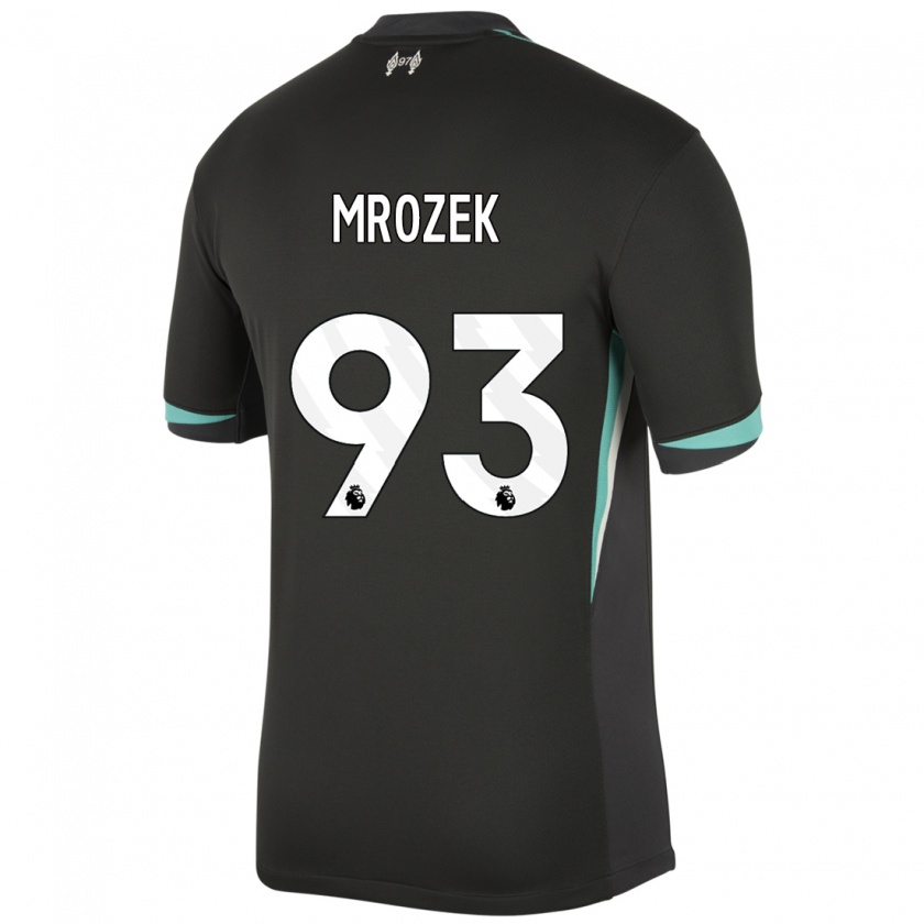 Kandiny Kinder Fabian Mrozek #93 Schwarz Anthrazitweiß Auswärtstrikot Trikot 2024/25 T-Shirt