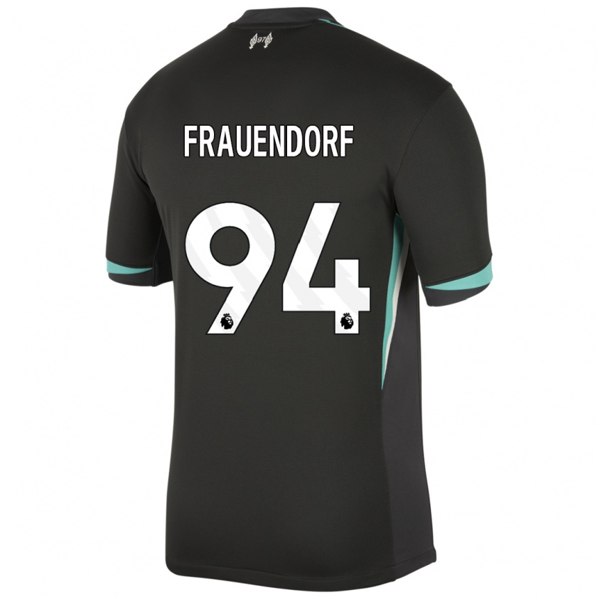 Kandiny Kinder Melkamu Frauendorf #94 Schwarz Anthrazitweiß Auswärtstrikot Trikot 2024/25 T-Shirt